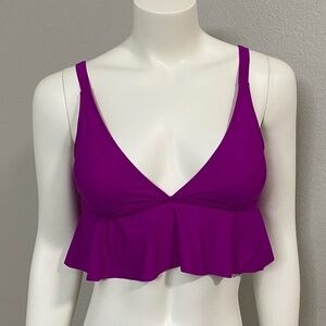💋Beachsissi Purple Ruffle Bikini Top